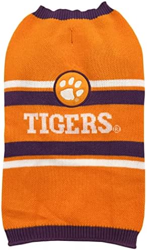 Suéter de cachorro da NCAA Clemson Tigers, tamanho pequeno. Sweater quente e aconchegante com o logotipo da equipe da NCAA, melhor