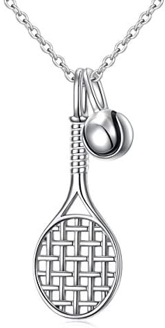Daochong S925 Sterling Silver Jewelry Tennis Racket Pingente Gift para amante de esportes de tênis de 18 polegadas a 20 polegadas