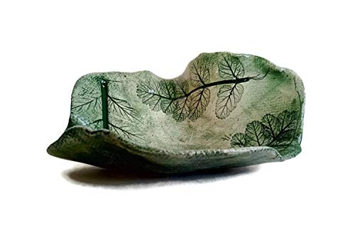 Prato de tigela pequena de bugiganga, arte cerâmica feita à mão, decoração de cerâmica verde