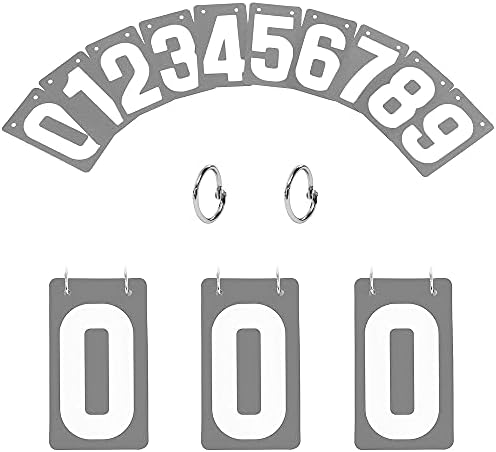 Toptie 4 Define cartões de números de PVC, plástico portátil 0-9 Flip Scorekeeper, 3-1/8 x 5-1/2