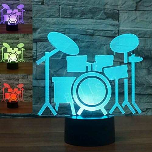 Molly Hieson 3D Kit Night Night Light Usb Touch Switch Decor Lamp Table mesa Lâmpadas de ilusão óptica 7 Luzes de cores