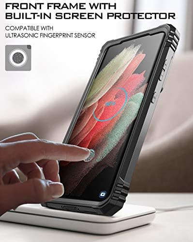 Caso de Revolução Poética para Samsung Galaxy S21 Ultra 5g 6,8 polegadas, Protetor de tela embutido Trabalho com ID de impressão