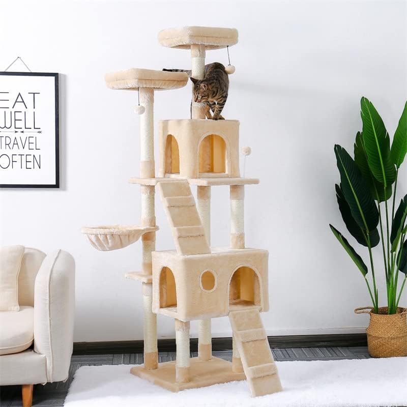 Árvore de gatos de vários níveis CXDTBH para gatos com poleiros aconchegante de gatos estáveis ​​Cat Frame Toys Brinquedos