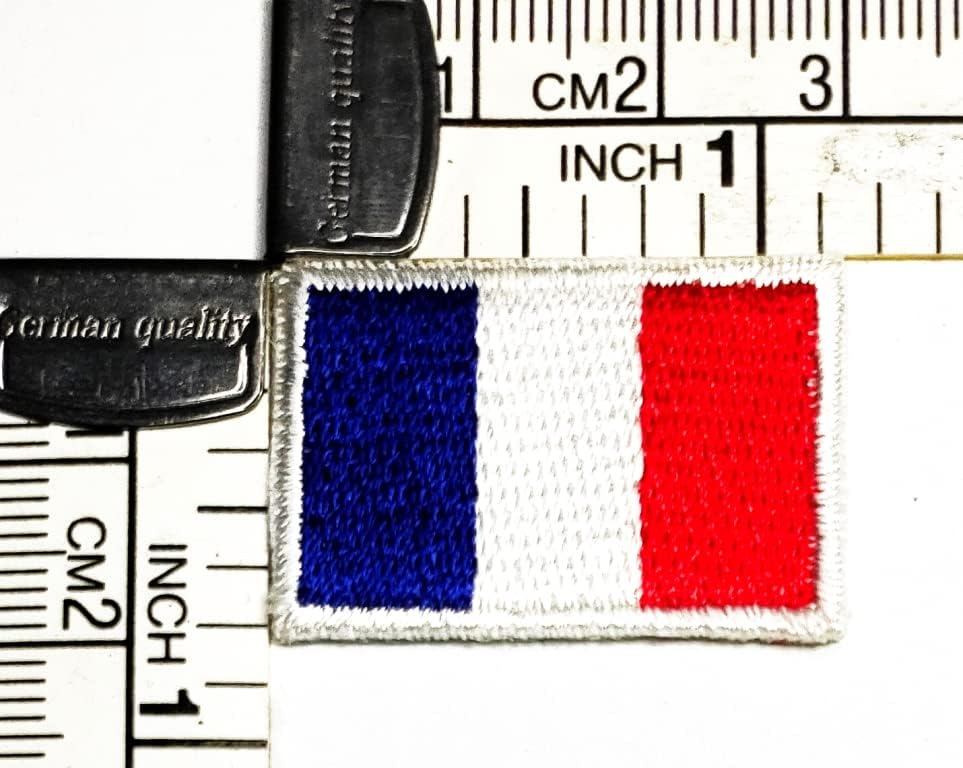 Kleenplus 0,6x1,1 polegada. Mini Country France Flag Patch Patches de bandeira nacional para figurino DIY emblemas uniformes uniformes de apliques bordados táticos bordados