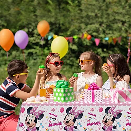 2pcs fofas de mesa de mouse rosa 87x51inches, 1º, oh twodles feliz aniversário festas de desenho animado tampas de decoração