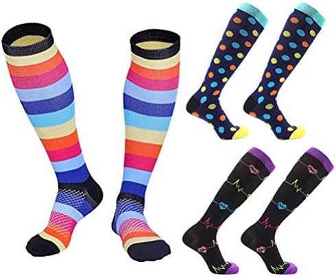 Cura de suporte Socks3 Par de meias de compressão de meias casuais de moda longa de moda