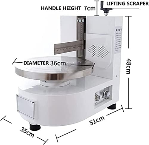 Máquina de espalhamento de creme de bolo bativo, máquina de gelo de bolo de aniversário semi-automática com 36 cm de toca
