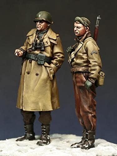 Risjc 1/35 kits modelo sem pintura e não montados de oficiais e soldados militares dos EUA no inverno da Segunda Guerra Mundial Soldados-419p8