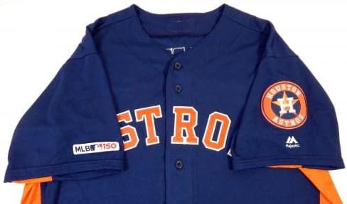 2019 Houston Astros George Springer #4 Jogo emitido na Marinha Jersey 150 Patch 46 - Jerseys MLB usada para jogo MLB