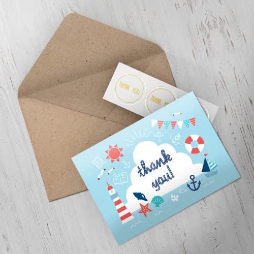 Mdmprint Cards de agradecimento, inclui cartões em branco e envelopes com adesivos, 4 x 6, nosso novo design sazonal perfeito para