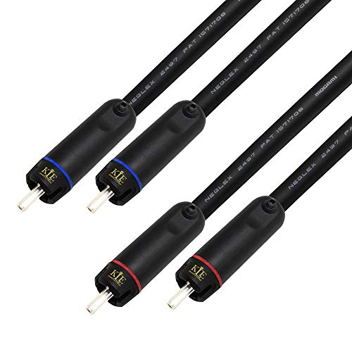 1,5 pé-Audiophile Definition Audio Interconect Cable Par de cabos Custom Fabiled By Worlds Best Cables-Usando Mogami 2497 Wire