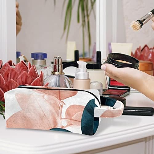 Bolsa de higiene pessoal, bolsa cosmética de maquiagem para homens, folhas verdes rosa modernas