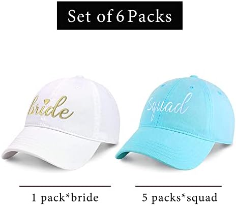 Partygifts e além do chapéu de beisebol de Bridemaids, Chapéu de festa de despedida de solteira 6packs, chapéu de esquadrão