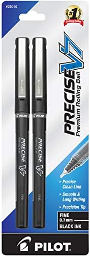 Piloto Precise V7 Stick Boll Ball Ball Stick Canelas, tinta preta de ponto fino, 12 pacote