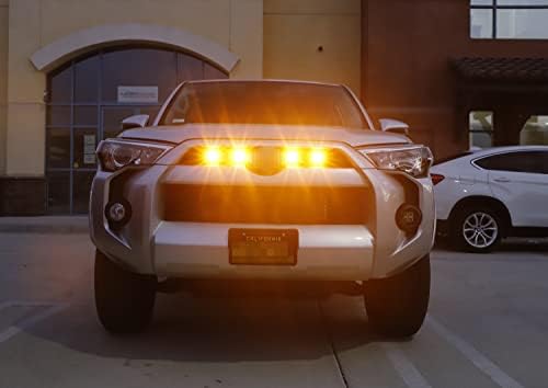 ijdmtoy 4pc Conjunto 3W Kit de iluminação de montagem de grade LED de alta potência Compatível com Toyota FJ Cruiser