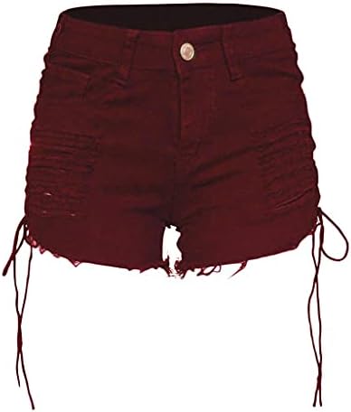 Corte shorts de saquinho para mulheres sexy dessaga de cintura baixa bainha de jea