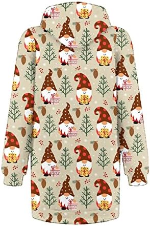 Vestido de capuz de natal ruziyoog para mulheres fofas para o Papai Noel com maiúsculas compridas vestidos de moletom com