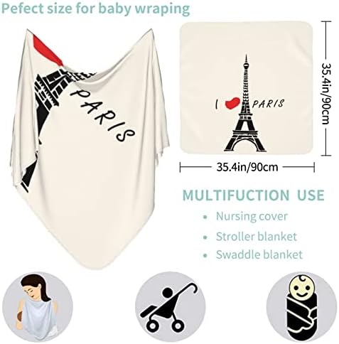 I Love Paris Baby Blanket Receber Blain para o carrinho de berçário de capa de recém -nascido infantil