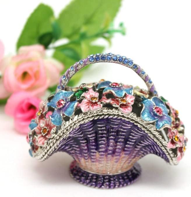 Caixa de jóias de cesta de design floral