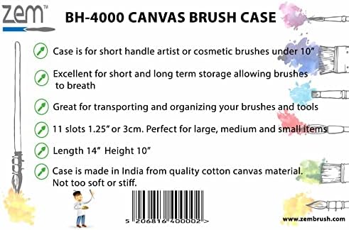 ZEM Brush Canvas Artista Brush Holder Organizer BH-4000