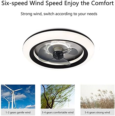 ATELANGE Classic Smart Home Teto Fan com luz 6 Velocidade do vento 3 cores Luz do teto do ventilador com controle remoto semi rubor de montagem inteligente mudo