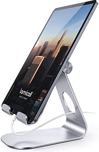 Suporte para tablets lamicall ajustável, suporte de comprimido - suporte para suporte de mesa compatível com tablet como iPad Pro 9.7, 10.5, 12.9 Air mini 4 3 2, nexus, guia, prata