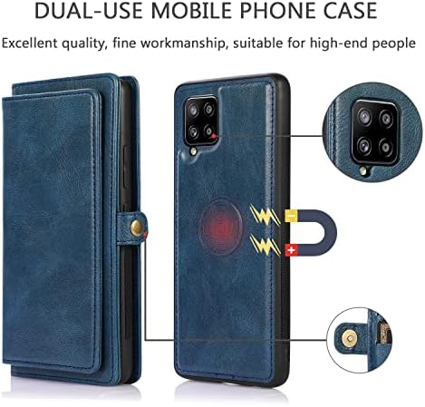 Caixa de telefone Asuwish para a capa destacável da carteira Samsung Galaxy A12/M12 com protetor de tela de vidro temperado e acessórios