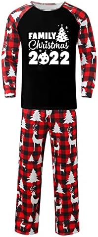 Pijama familiar de férias de férias de diyago, camiseta de manga longa e calça de manga longa combina