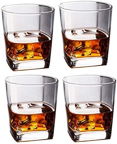 Nianxinn Whisky DeCantador Whisky Glass Conjunto de 4, copos de bourbon para coquetéis antiquados, copos, decadentes de licor de vidro de rochas perfeitas