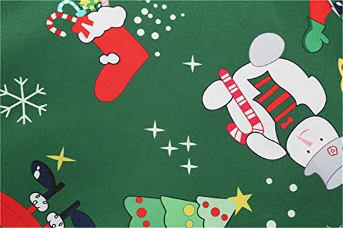 Andongnywell Christmas Manga longa Vestido de estampa de festa V Vestido de chá casual e casual de festas