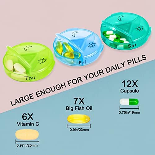 Contêiner semanal de medicamentos para organizadores de comprimidos, Casos de comprimidos de Chrxbei Organizadores 7 Dia 3 4 vezes por