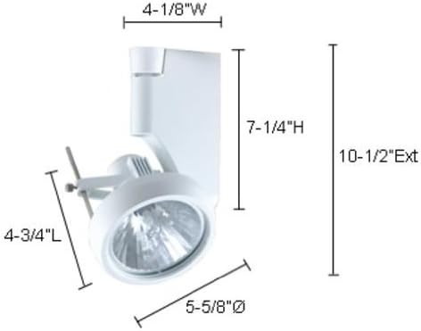 Iluminação jesco hmh270t6nf70-w Contempo 270 Série Metal Halide Track Felture, inundação estreita de 24 graus T6, 70 watts, acabamento