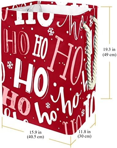 Christmas Hoho Pattern Laundry Basket Storage Sacos embutidos de forro com suportes destacáveis ​​cesto de roupa dobrável