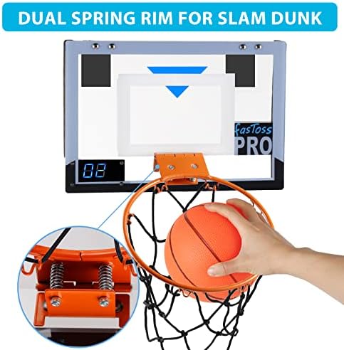Fastoss Pro Mini Basketball Hoop Indoor para adolescentes e adultos - sobre a porta do basquete com conjunto completo