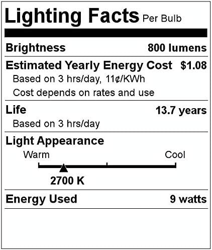 OIRES 60W BULBA LUDE LED EQUIVALENTE 800 Lumens A19 Bulbos de forma 2700k Branco de 9 watt e26 de 9 watt e26
