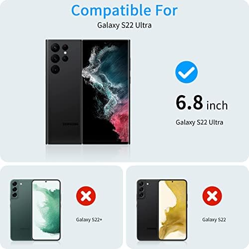 CNARERY [2+2 Protetor de tela de privacidade de embalagem para Samsung Galaxy S22 Ultra 5G, 2 Pacote Protetor de tela de