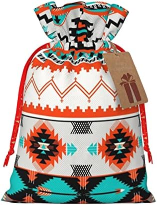 Sacos de presente de natal de traços colorido-aztec-padrão apresenta sacos de embrulho sacos de embrulho de presentes