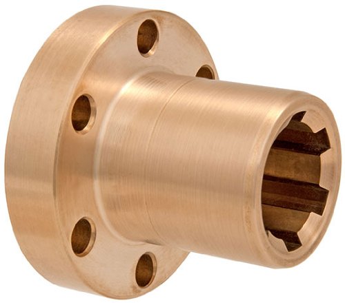 KF11b Métrica Ametric Spline Bucking Type F, KN 11x14 Perfil, bronze, DIN 5463, 43 mm de diâmetro externo, círculo de parafuso de
