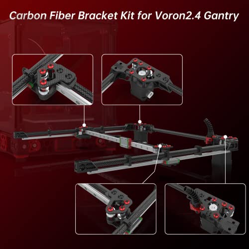 Voron2.4 Kit de moldura de fibra de carbono da impressora 3D com suportes de motor AB e juntas XY para modelo R2