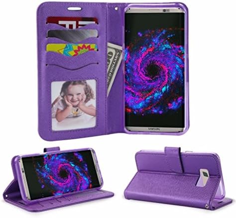 Caso Samsung Galaxy S8 New Frontier Wireless Acessory carteira com couro PU + TPU Bolsa de suporte de dobra interna