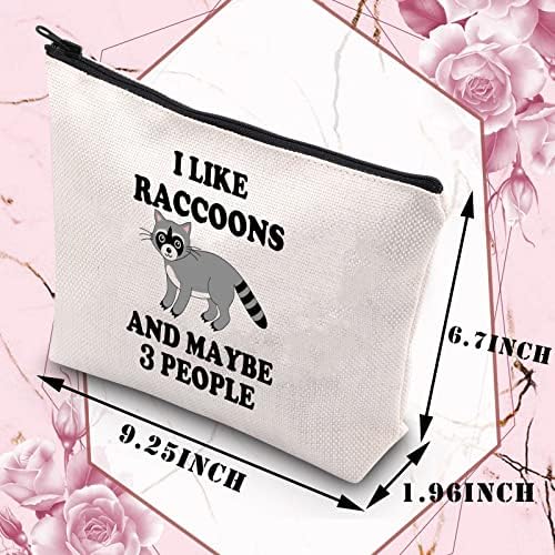 BDPWSS Raccoon Makeup Bag Raccoon Lover Gift Eu gosto de guaxinins e talvez 3 pessoas Bolsa de viagens para a vida selvagem do amante