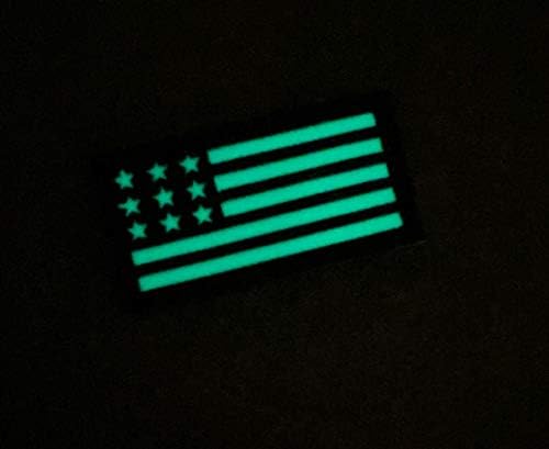 Pequeno American Flag American Moral Patch 2x1 Coiote Brown Glow no escuro
