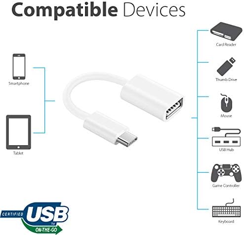 Adaptador OTG USB-C 3.0 Compatível com o seu Xiaomi Mi 9 Pro para funções de uso rápido, verificado e multi, como teclado,