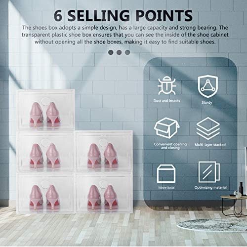 Depila 1PC Shoe Storage Boxes com tampa de tampa organizadora de sapatos de plástico transparente e recipientes para sapatos para homens/mulheres, para exibir botas de tênis, montagem fácil, ajuste para nós tamanhos 12 sapatos