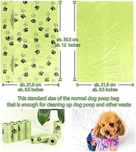 Reabastecimento de saco de cocô de cachorro, verde 10 rolos 150 contagem EPI Biodegradável Sacos de resíduos de cães, sacos