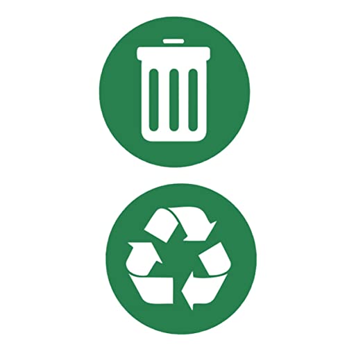 6pcs Auto-adesivo Reciclagem de lixo Organizar etiquetas adesivos de reciclagem para desperdício Logador verde marcação