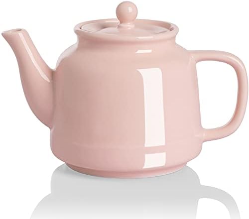 Bule de porcelana sweejar com infusador e tampa, 35 fl oz de chá com filtro de aço inoxidável para chá, leite, café, escritório,