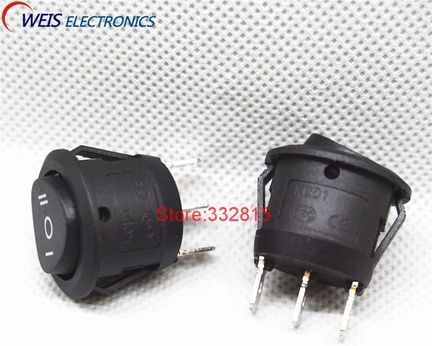 10pcs KCD1-105 XL601-105 Rocker de 3pin interruptor On-off-on 36A/250V 10a/125V 20mm botões redondos de botão preto rohs