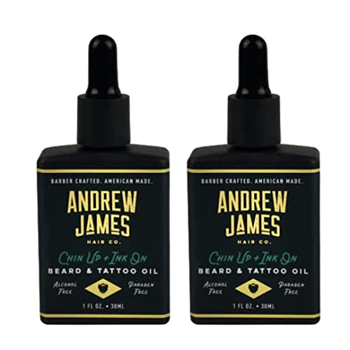 Andrew James Beard & Tattoo Oil | Não gorduroso | Perfume de coco de mamão | Protege o cabelo e a pele | Sentimento refrescante