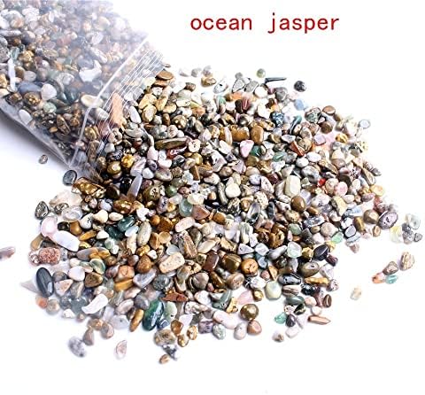 Heeqing AE216 100G/200G/500G Oceano natural Jasper Jasper Cristão de cristal de cristal macadame e cascalho Gemstone Diy